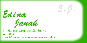 edina janak business card